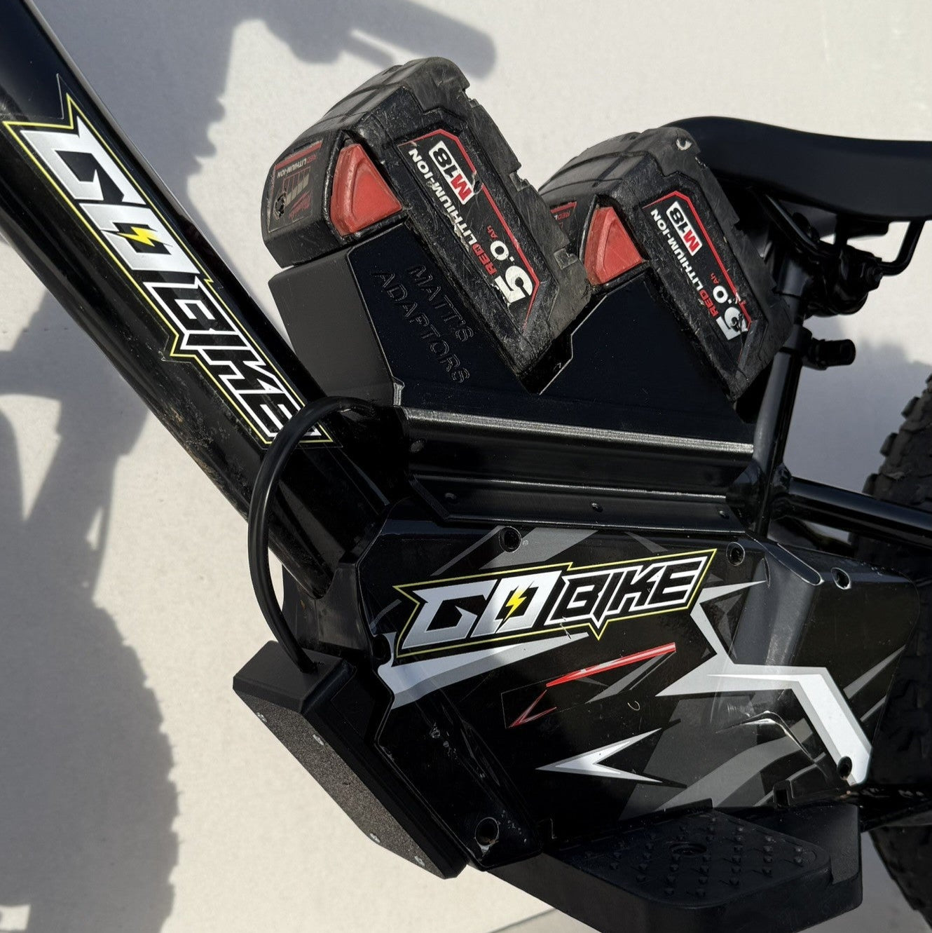 GoBike MILWAUKEE twin 18v Battery Adaptor suits 12" & 16"