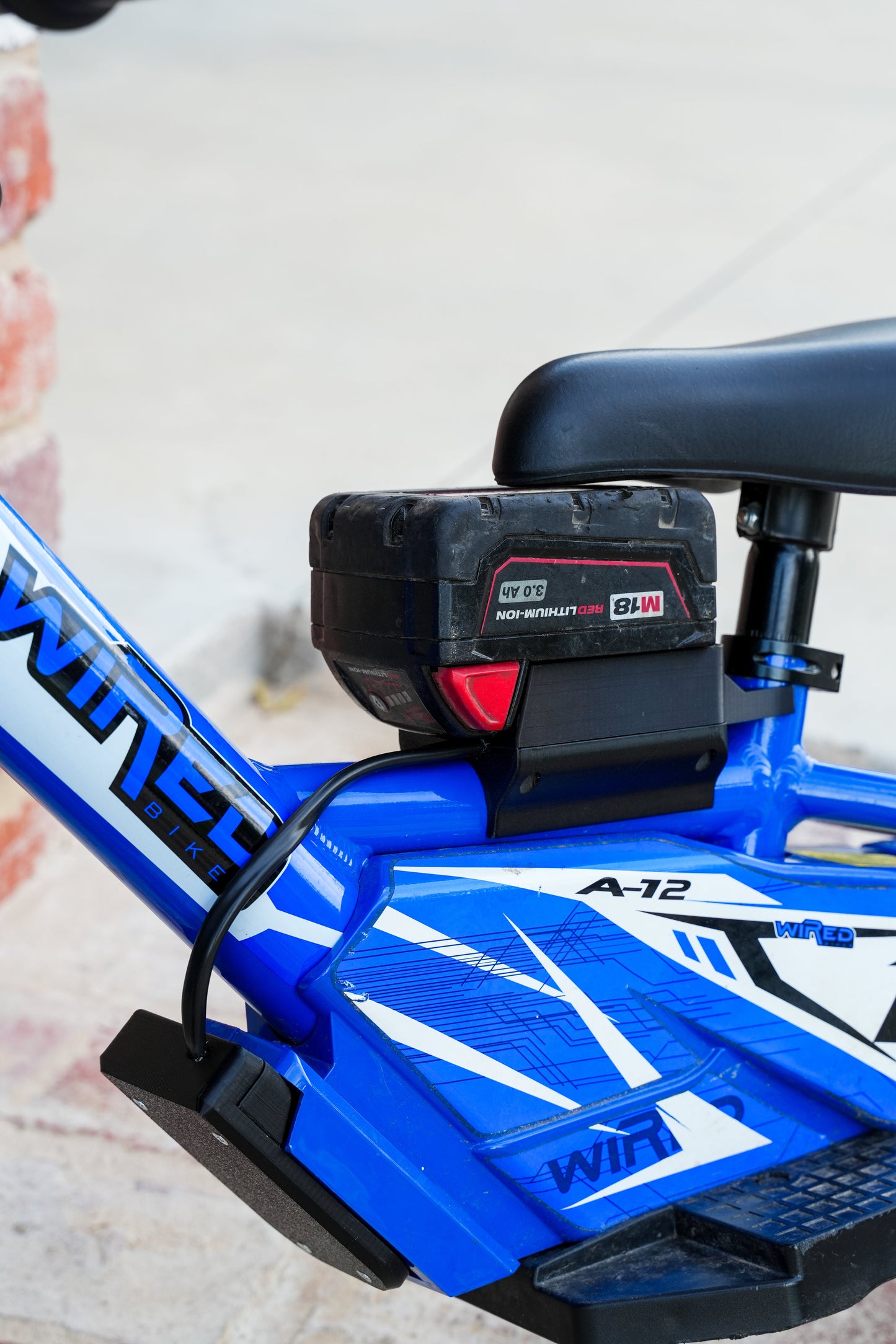 Milwaukee 18v Wired Bike battery adaptor to suit Gen 1 12" & 16" Models